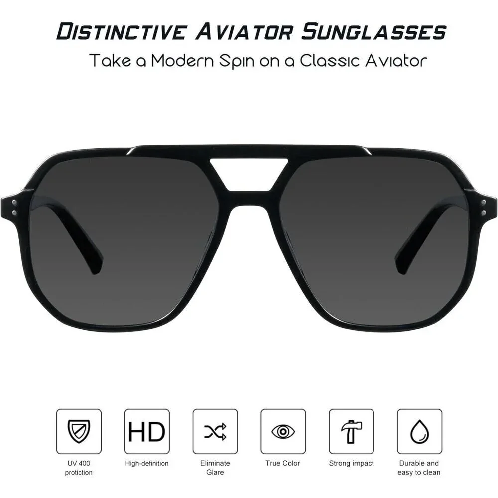 Oversized Aviator Sunglasses Polarized UV Protection Men Women Outdoors